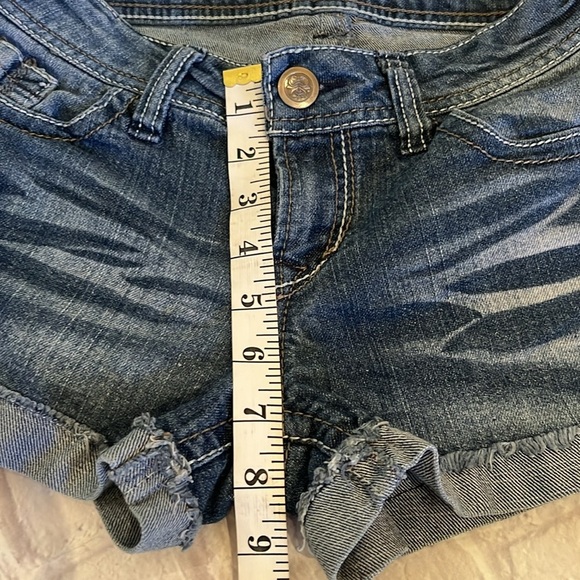 y2k denim low rise micro mini shorts Size 5 - Picture 9 of 9